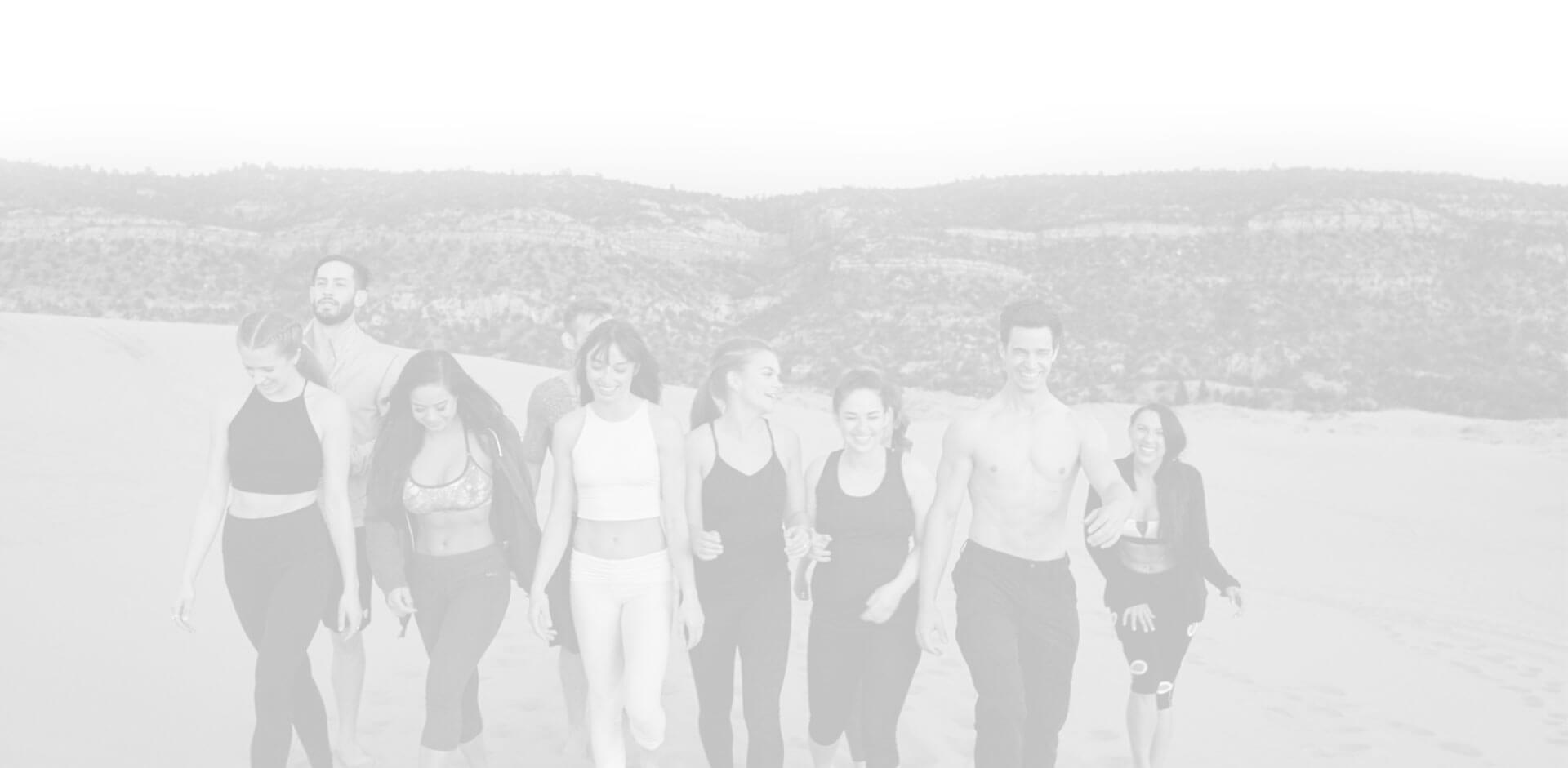 Background image of fit and healthy people after working out